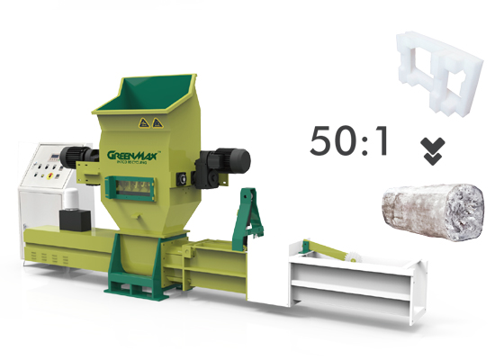 Reciclaje de epe es rápido y fácil con la máquina de reciclaje GREENMAX